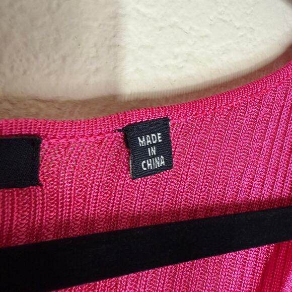 BCBGMAXAZRIA NWT Silk Blend Peplum Sweater Top Pink Long Sleeve Women’s XL $160 - Picture 11 of 13